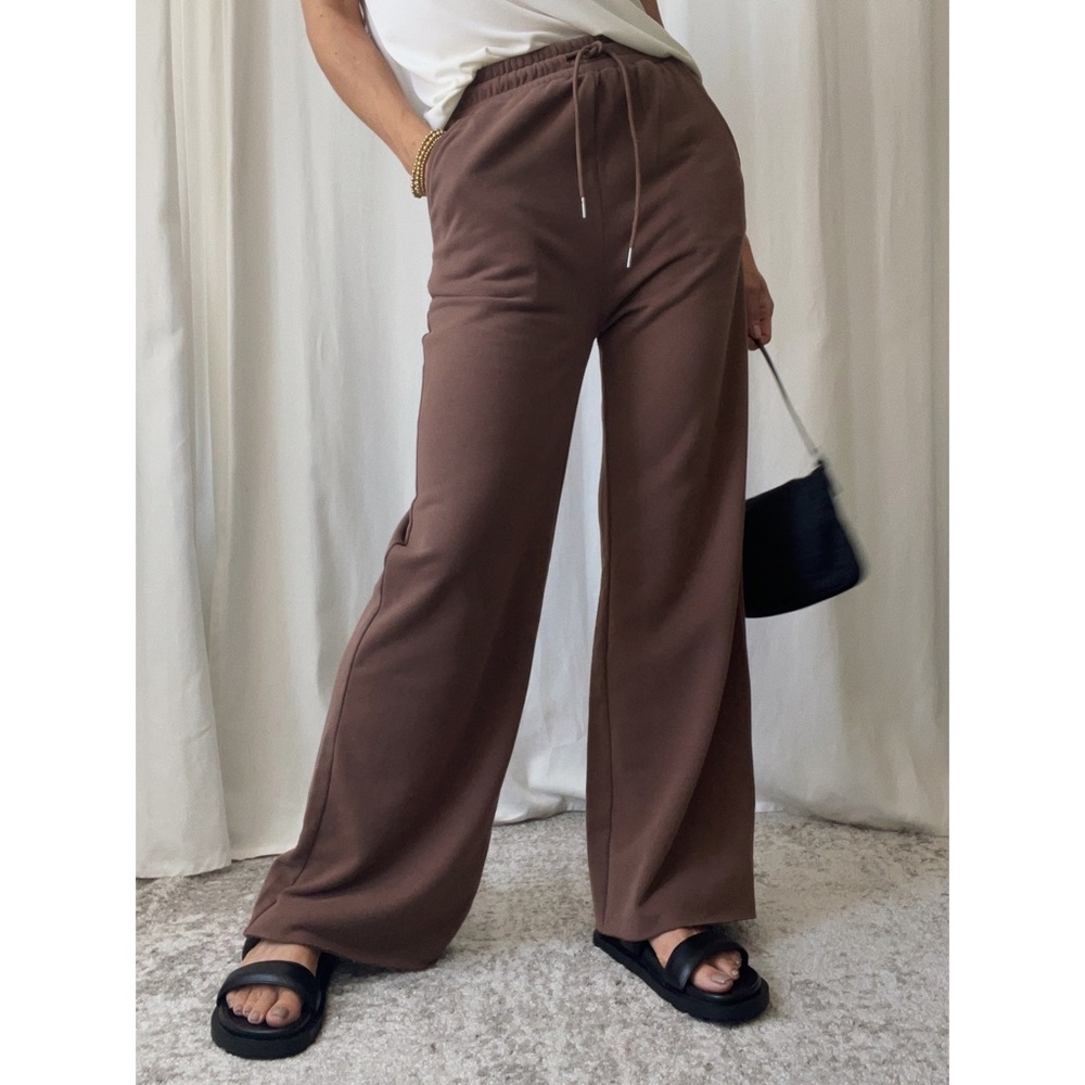 SWEATPANTS wide leg sweatpants — In Cocoa - Picture 4 of 9